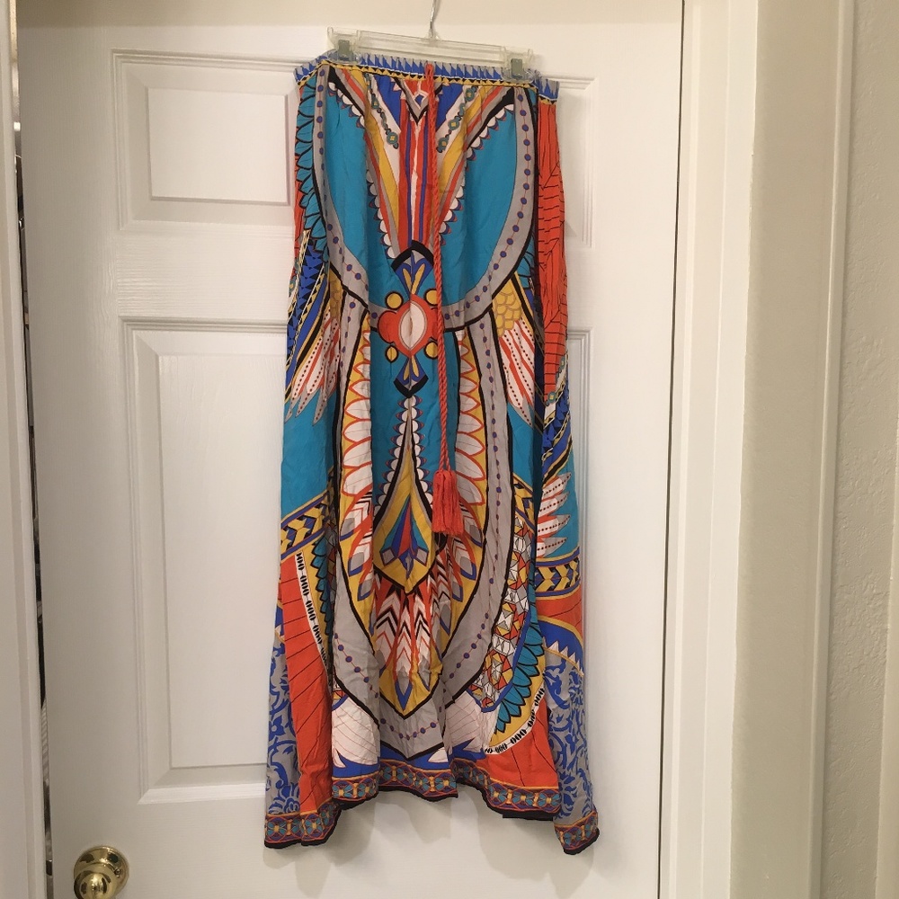 Bright Patterned Maxi Skirt